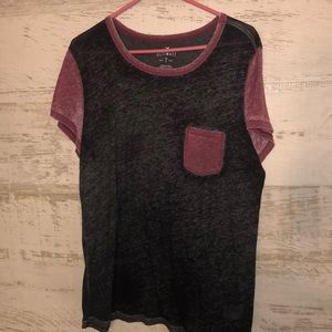American Eagle Black T-shirt with Red Sleeves